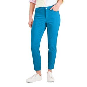 Charter Club Electric Teal Size Petite 4 Bristol Skinny Ankle Jeans NWT